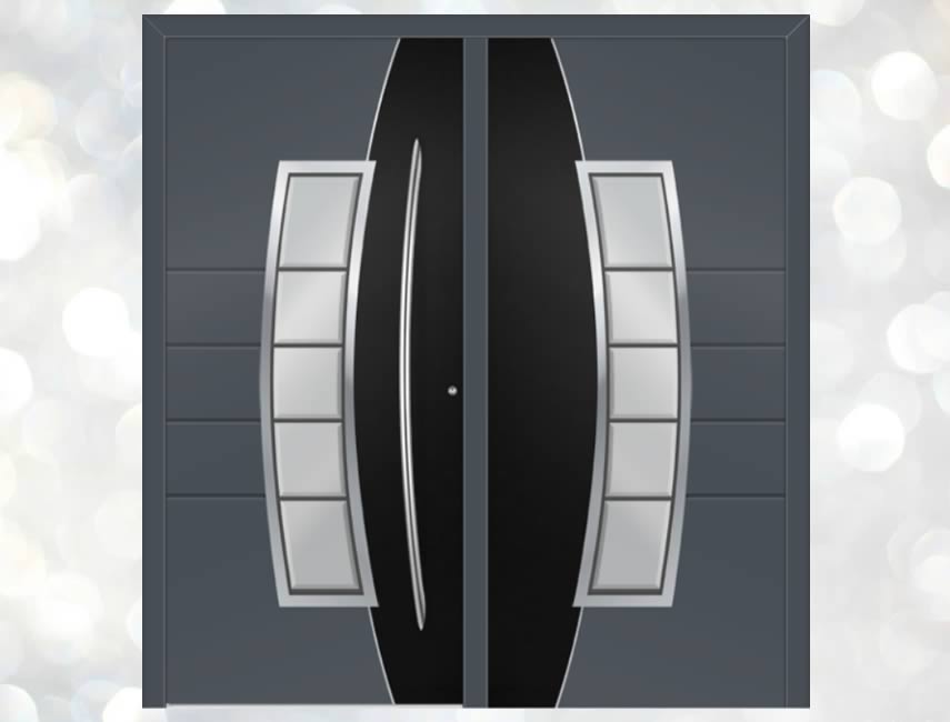 910 Double Entry Door - Slate Grey Style