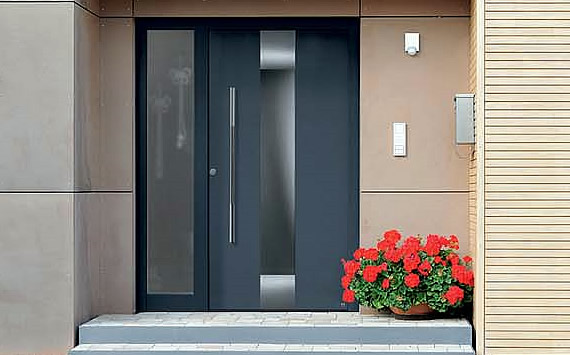 Anthracite grey aluminium external door