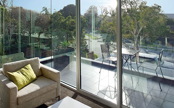 Full length acoustic glass windows