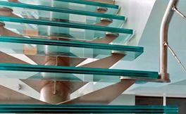Stair glass panels