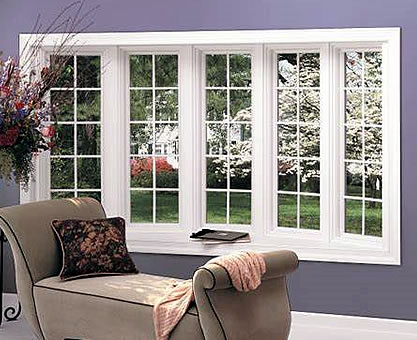 Bow bay white uPVC window