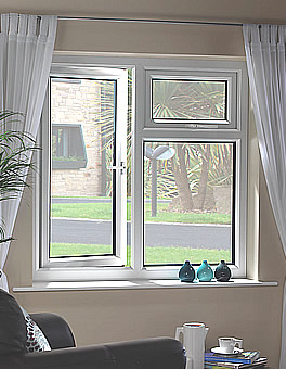 Casement window with side and top openers