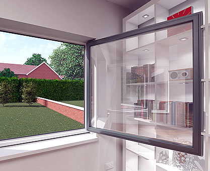 Tilt and turn window opened