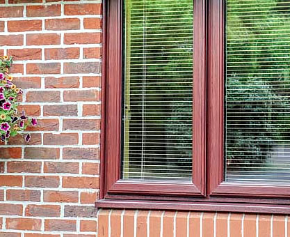 New rosewood uPVC windows