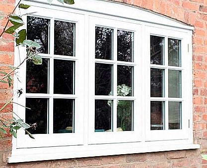 White uPVC flush sash window